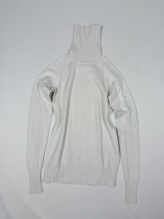White turtleneck cotton jumper (S/M)