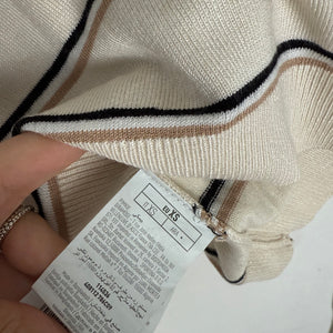 Beige striped turtleneck jumper (XS)