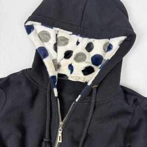 Black inside fleece zip up hoodie (S)