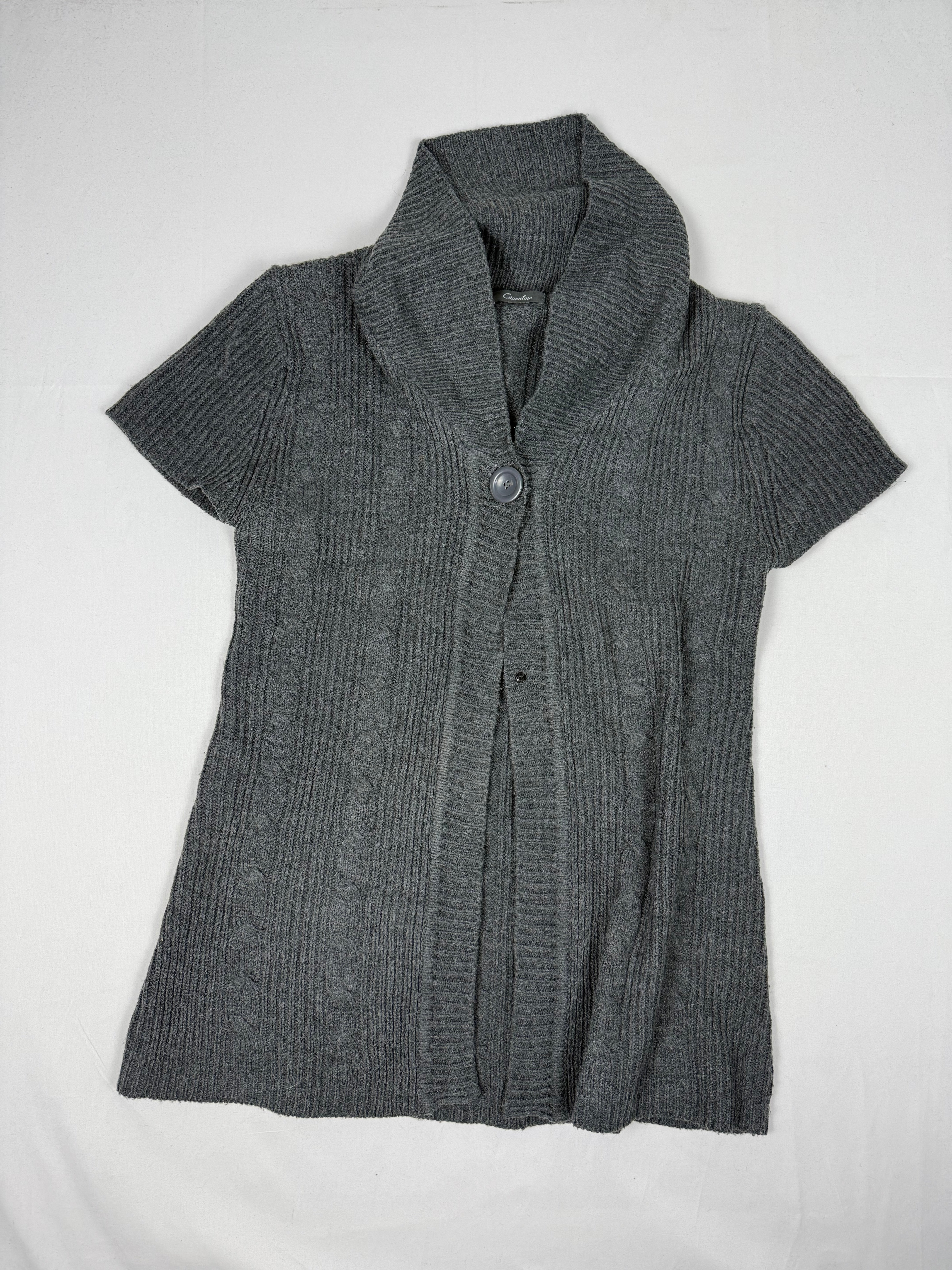 Grey shorts sleeves cardigan jumper (XL)