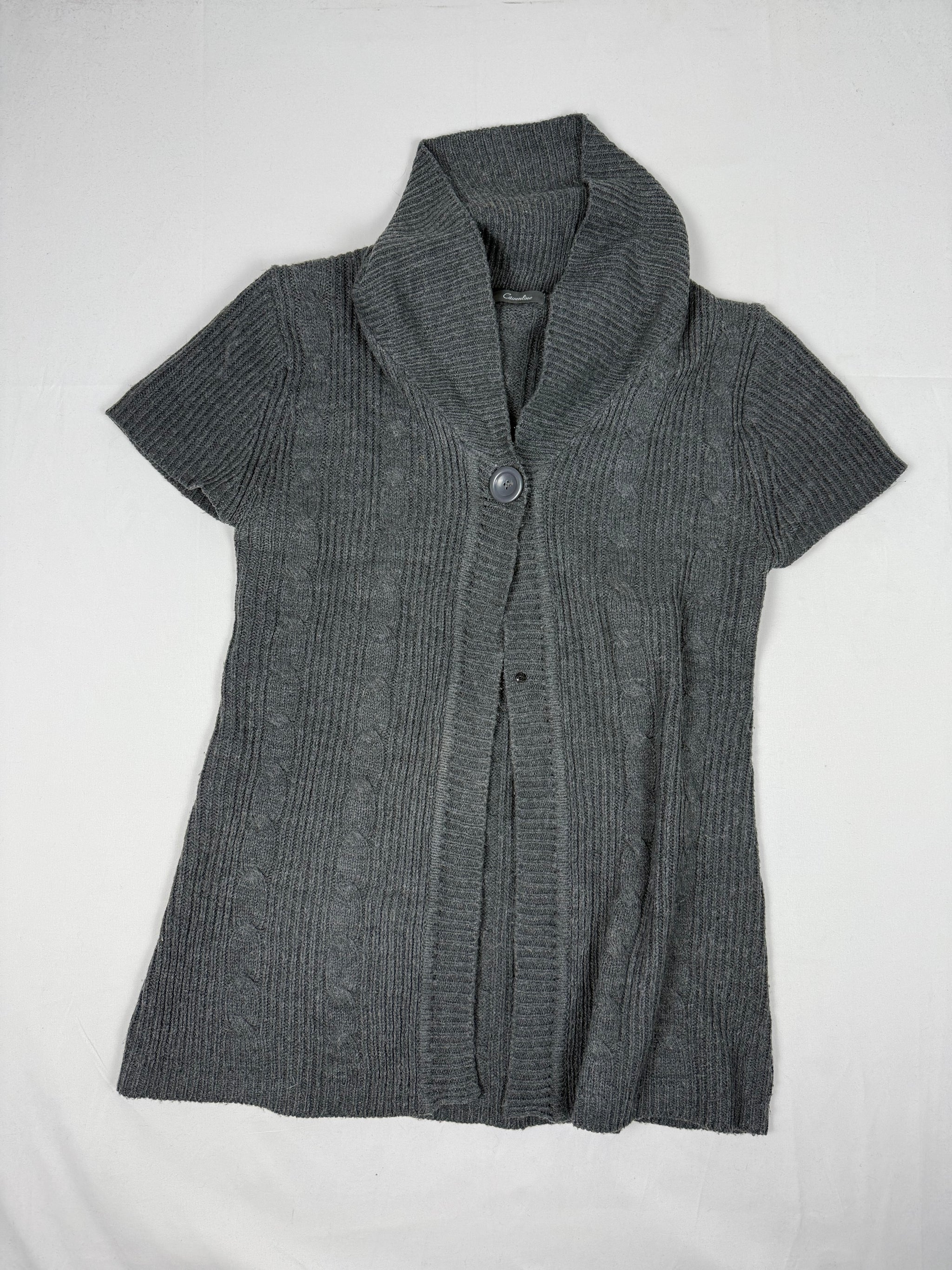 Grey shorts sleeves cardigan jumper (XL)
