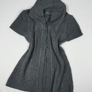 Grey shorts sleeves cardigan jumper (XL)