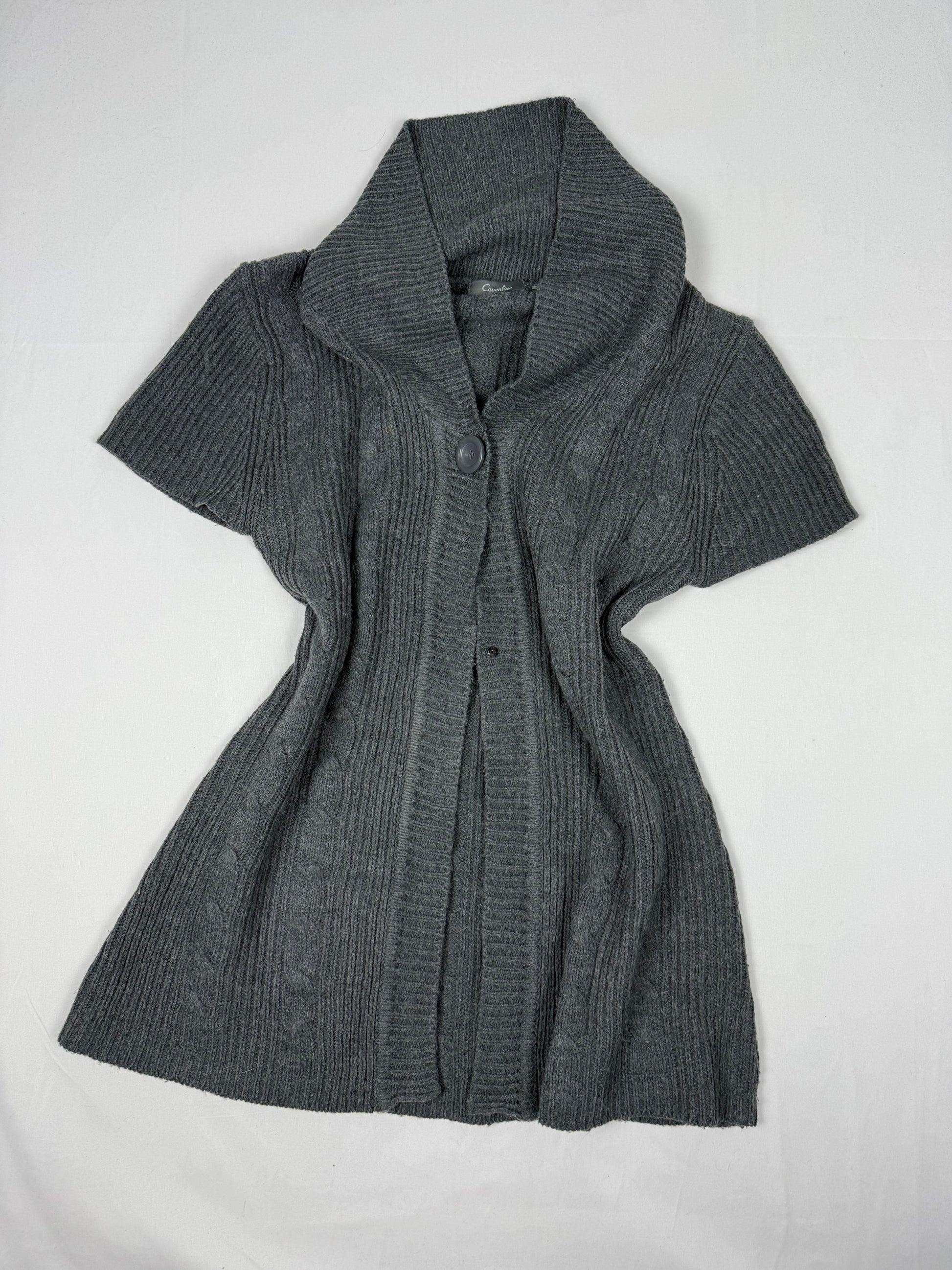 Grey shorts sleeves cardigan jumper (XL)