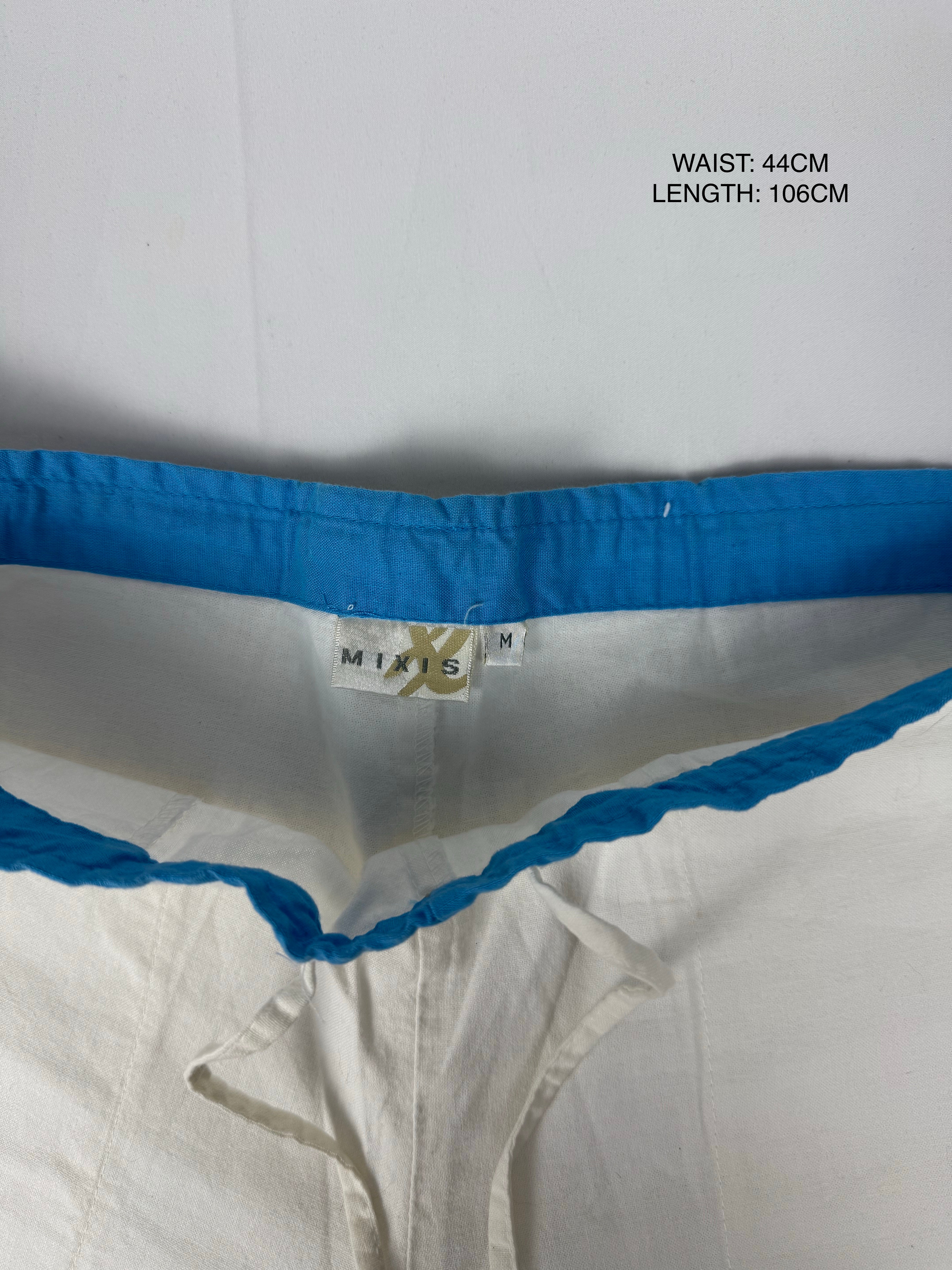 White low rise baggy pants (M/L)