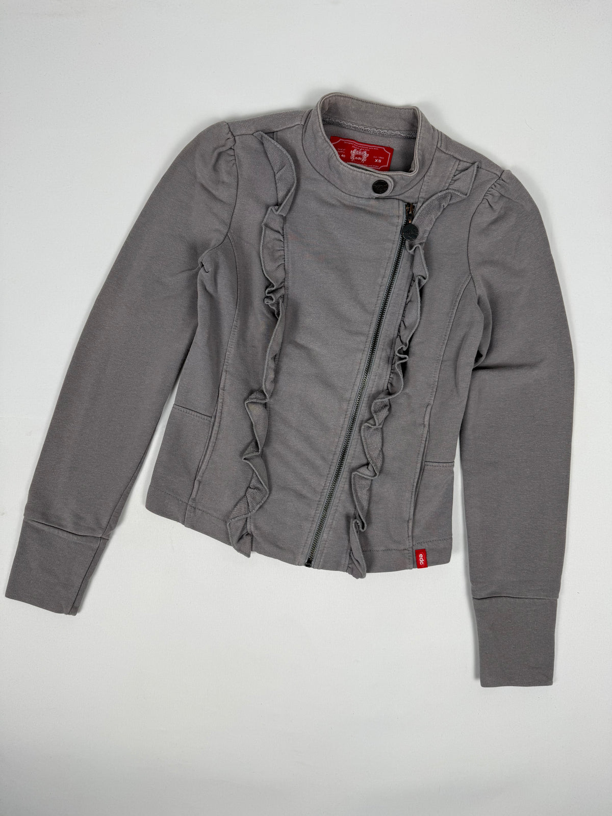 Veste ajustée 100 % coton kaki (L)