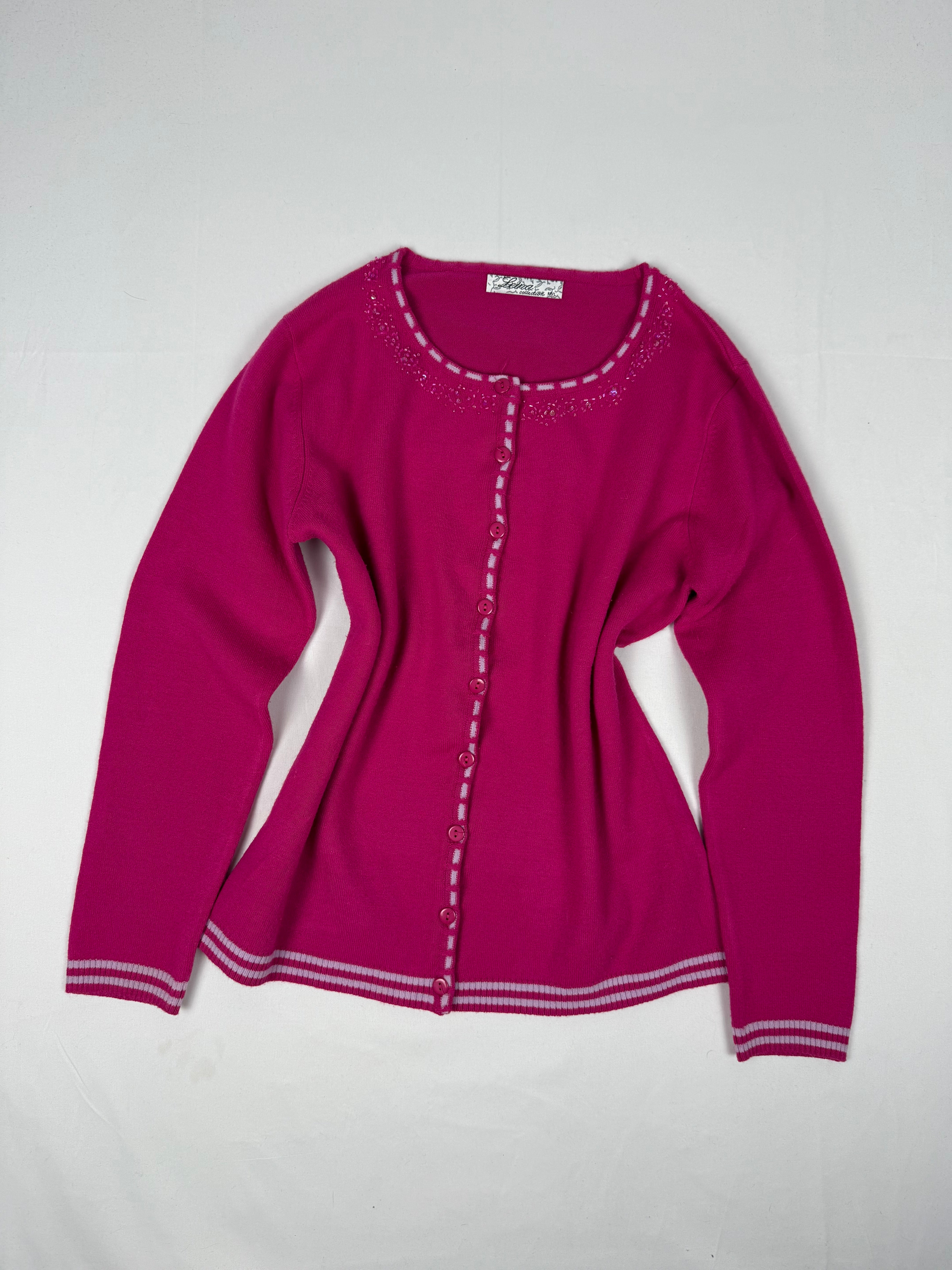 Pink stretchy cardigan jumper (M/L)