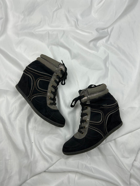 Black platform heels trainers (38)