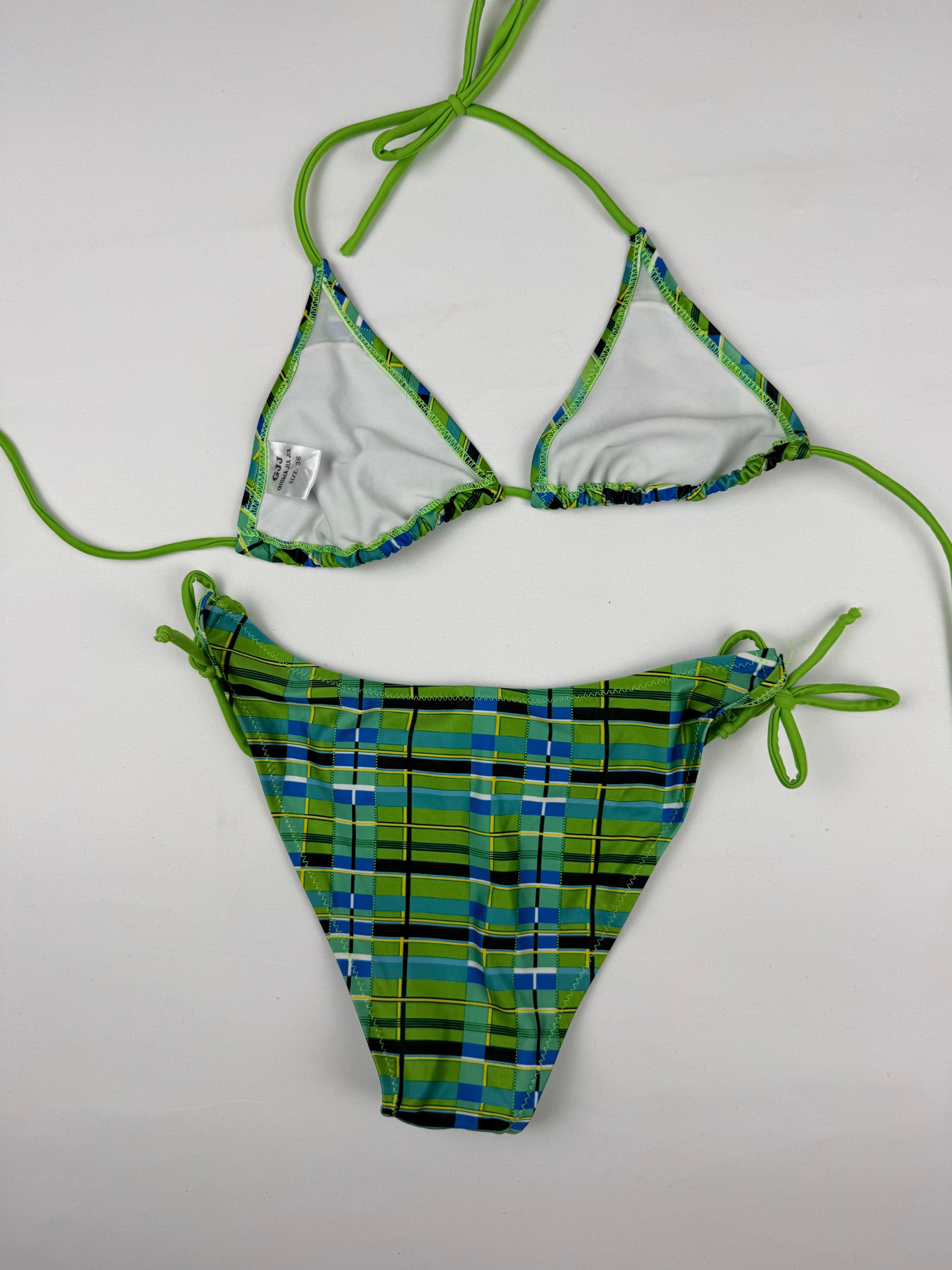 Green graphic bikini set (S)