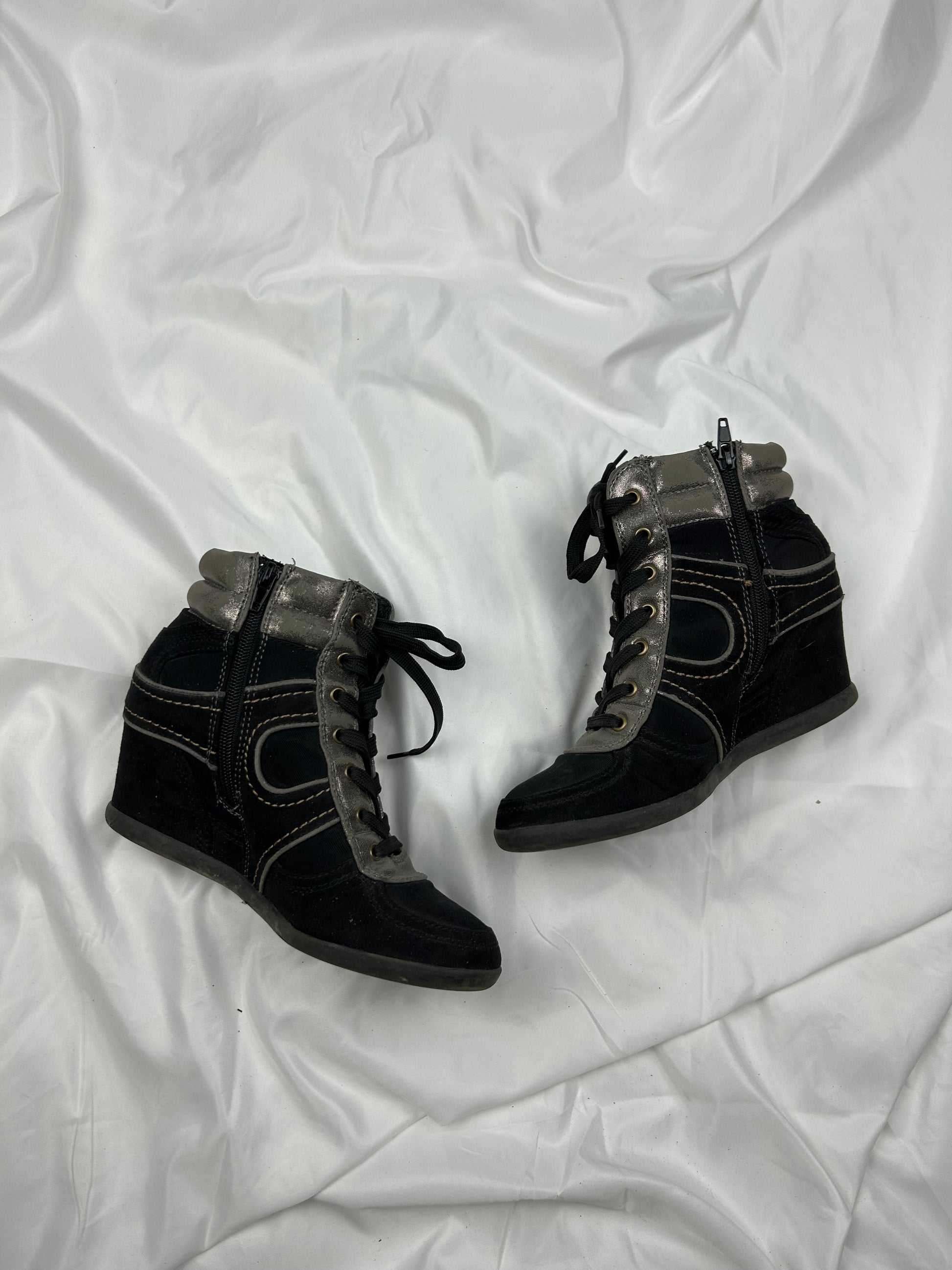 Black platform heels trainers (38)