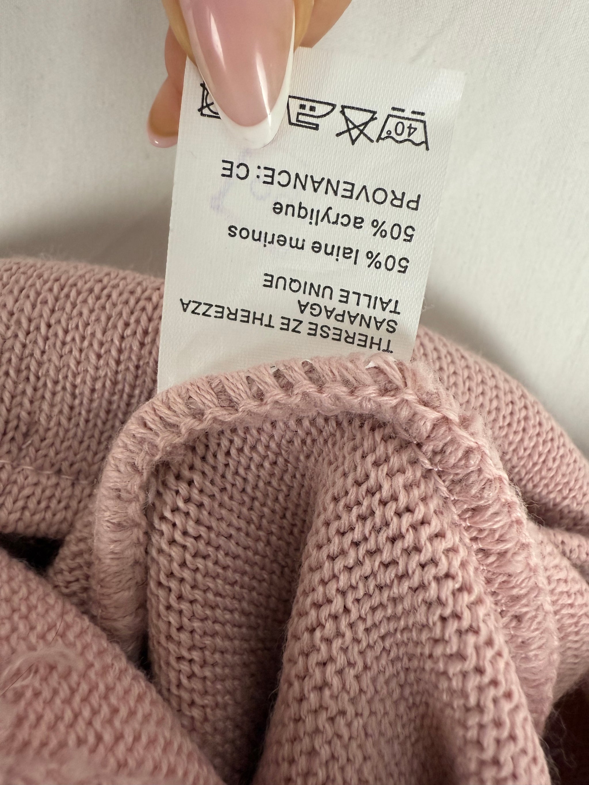 Pink pocket wool jumper (M/L)