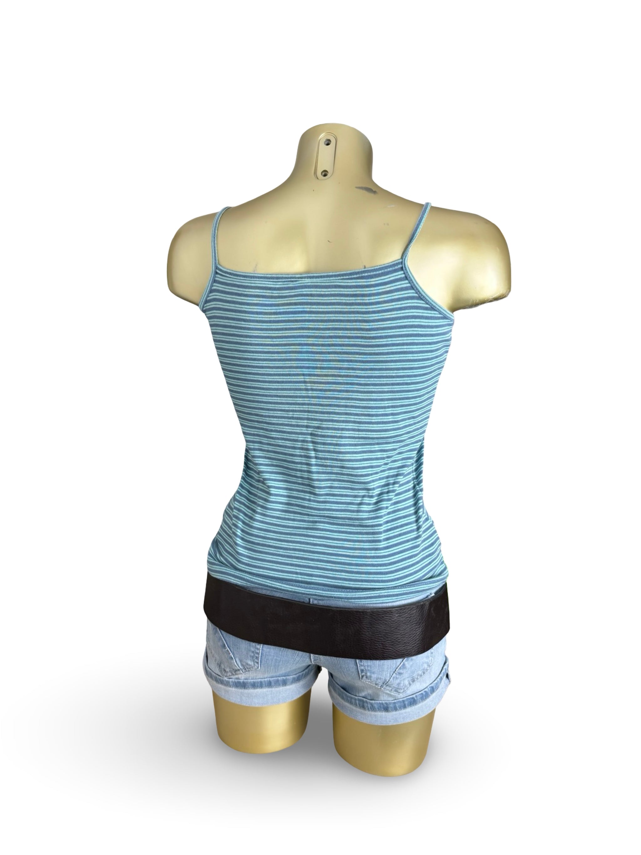 Blue striped 100% cotton cami top (S/M)