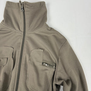 Khaki zip up crop sweatshirt (S/M)