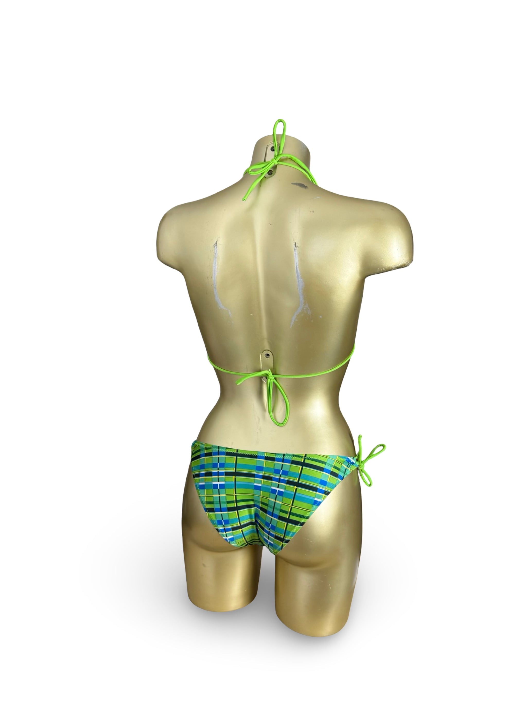 Green graphic bikini set (S)