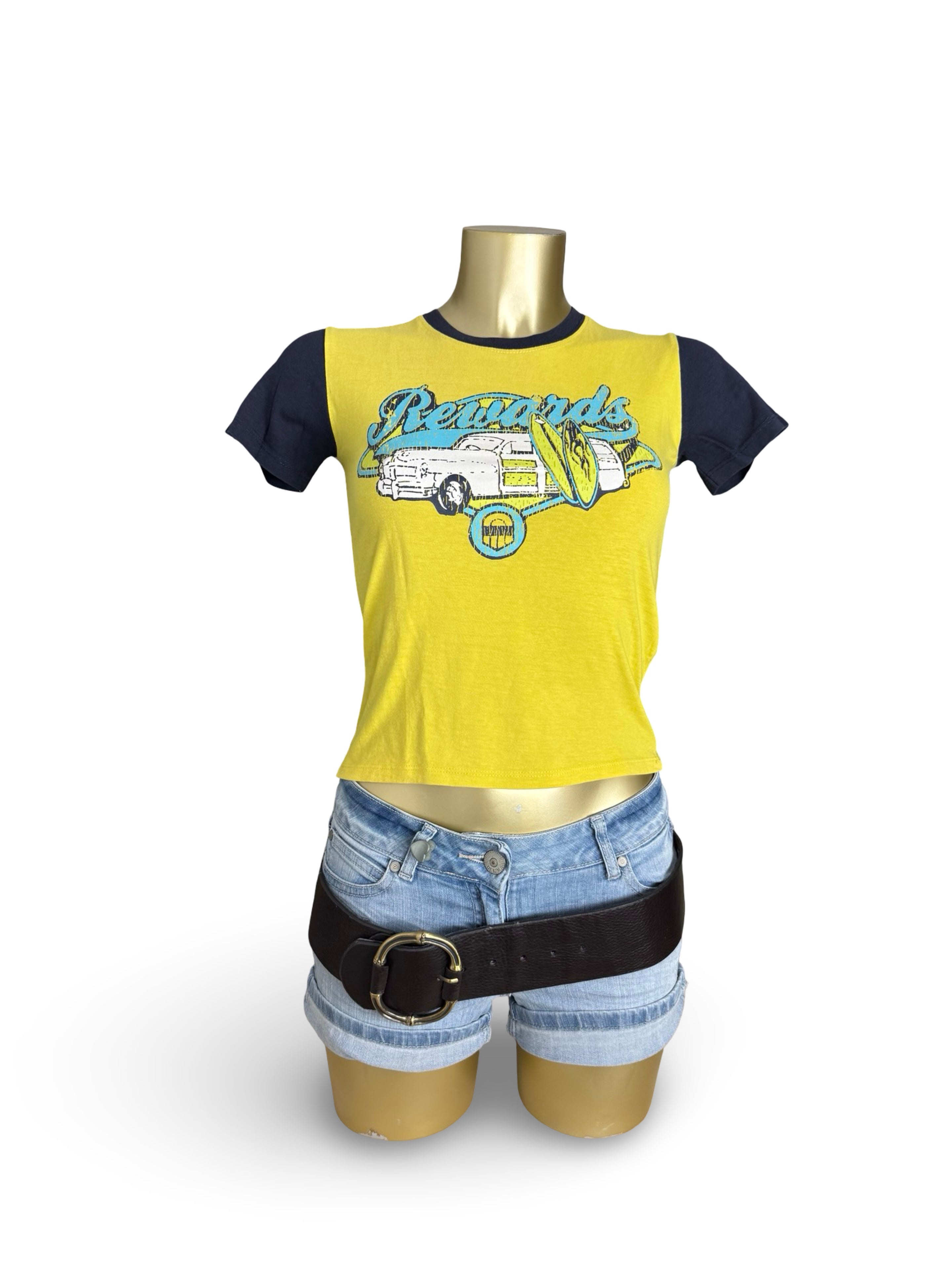 Yellow graphic cotton tee (XS)