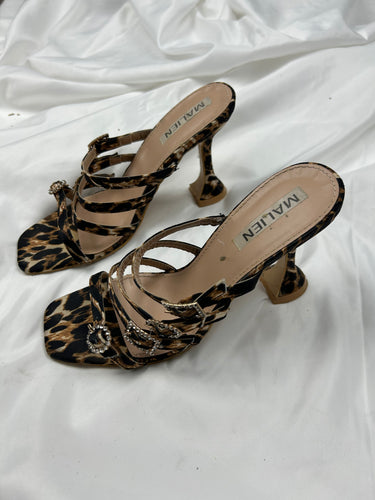 Panther print strass heels mules (36)