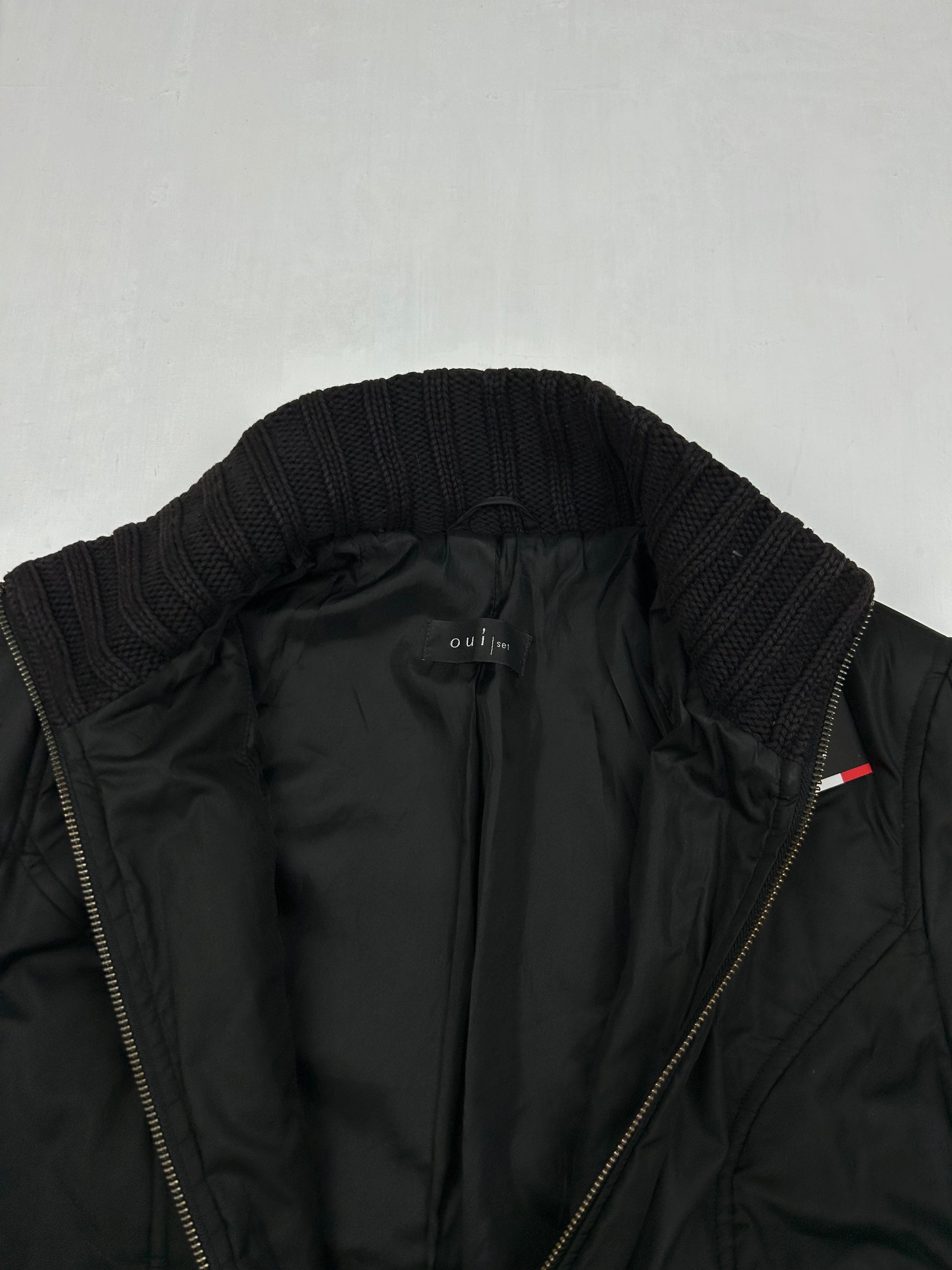 Black brand new duck down winter puffer biker jacket (M)