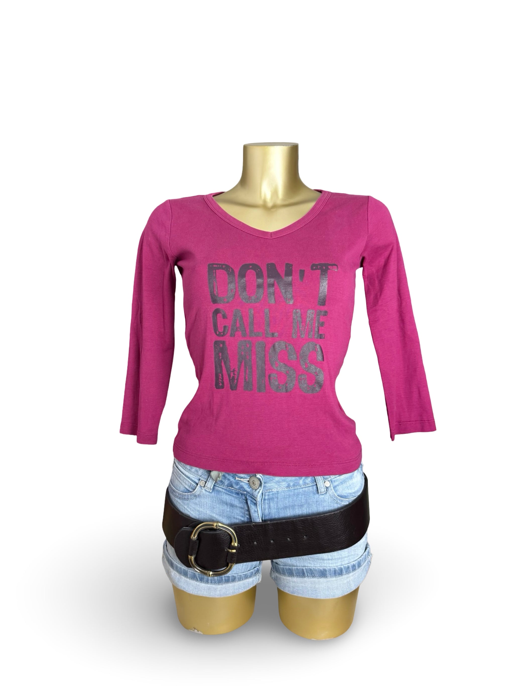 Graphic cotton long sleeves top (S)