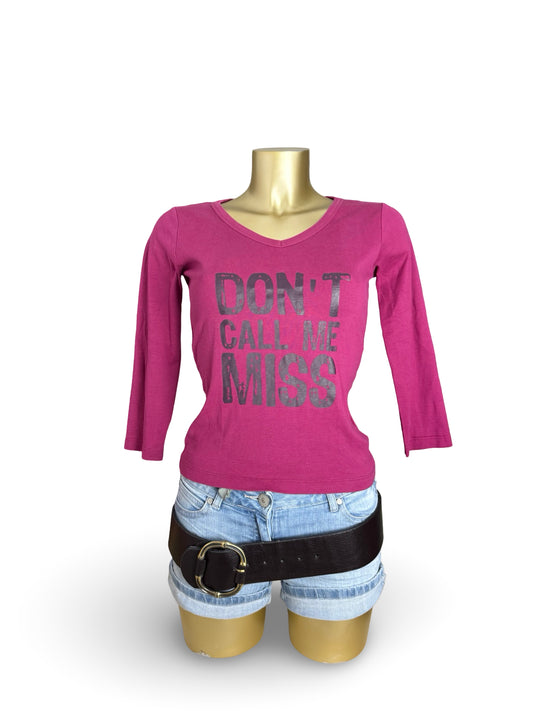 Graphic cotton long sleeves top (S)