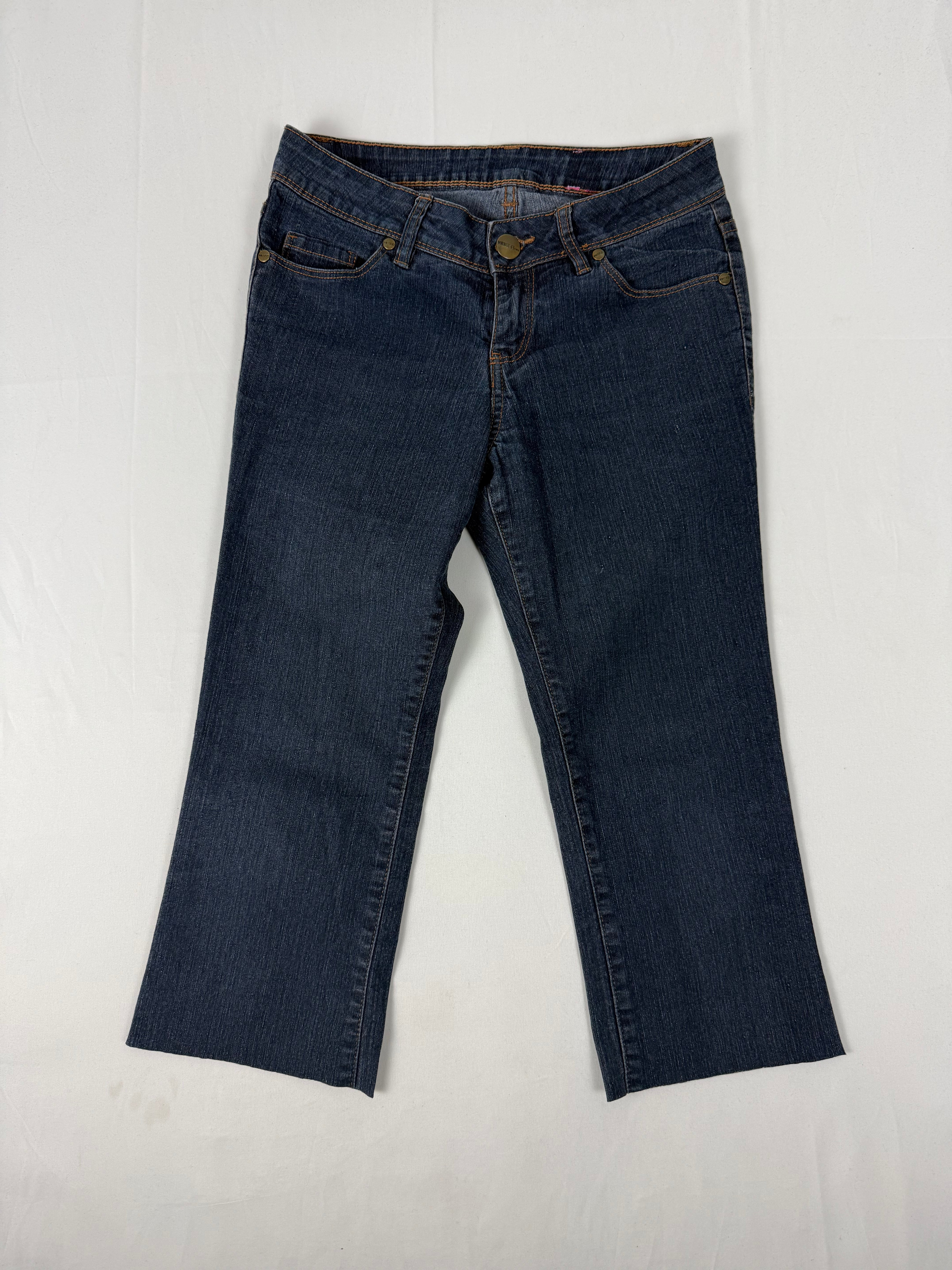 Navy denim low waist capri pants (S)