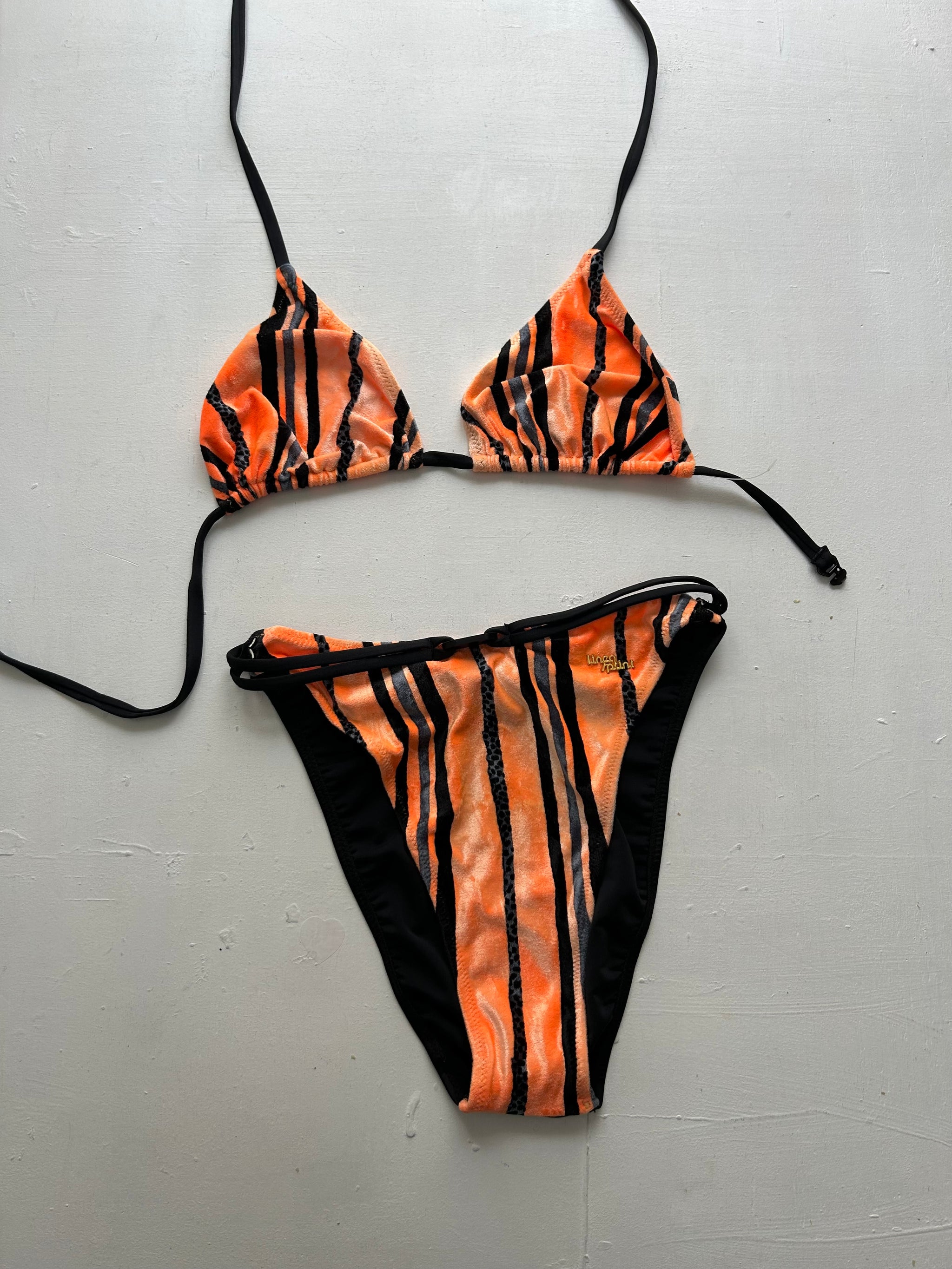Orange velvet brand new bikini set (S/M)