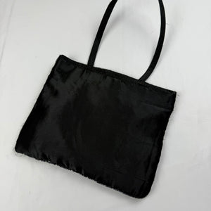 Black silky & sequins handbag (23x20cm)