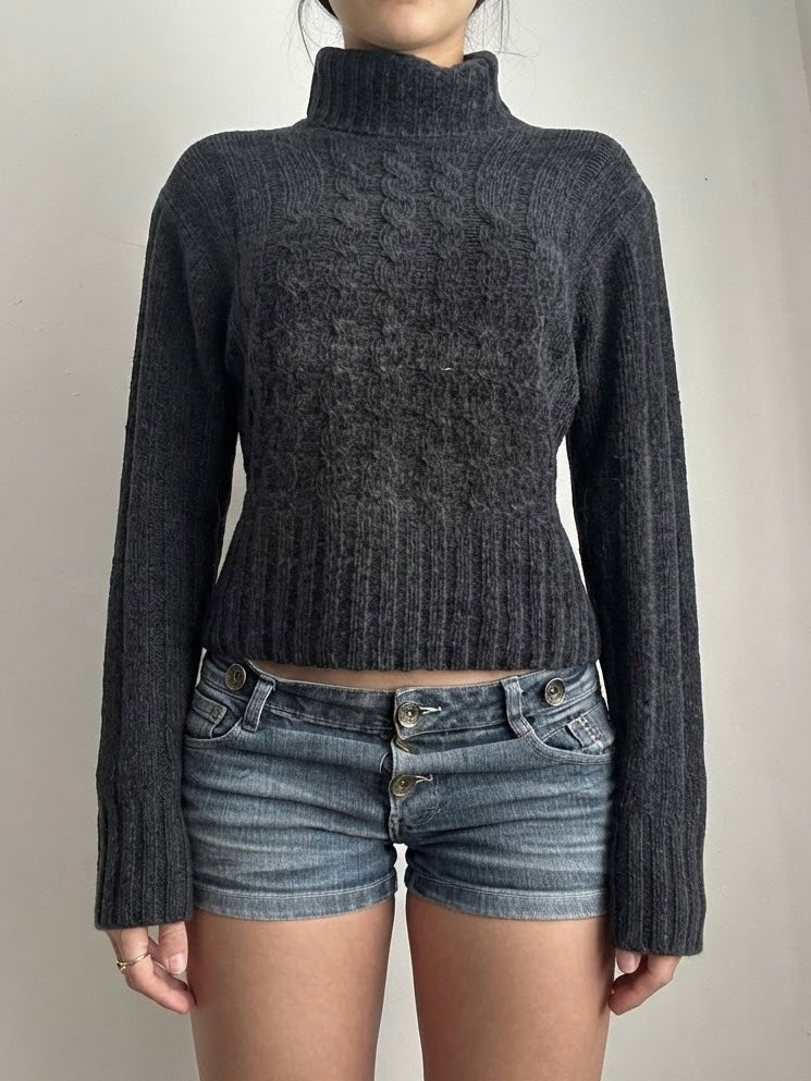 Black super soft turtleneck jumper (XL)