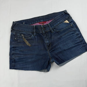 Blue denim low rise mini short (S)