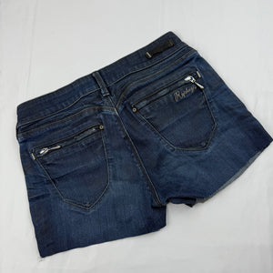 Blue denim low rise mini short (S)