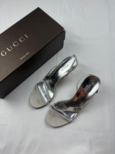 White real leather kitten heels (35/36)