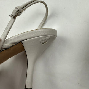 White real leather kitten heels (35/36)