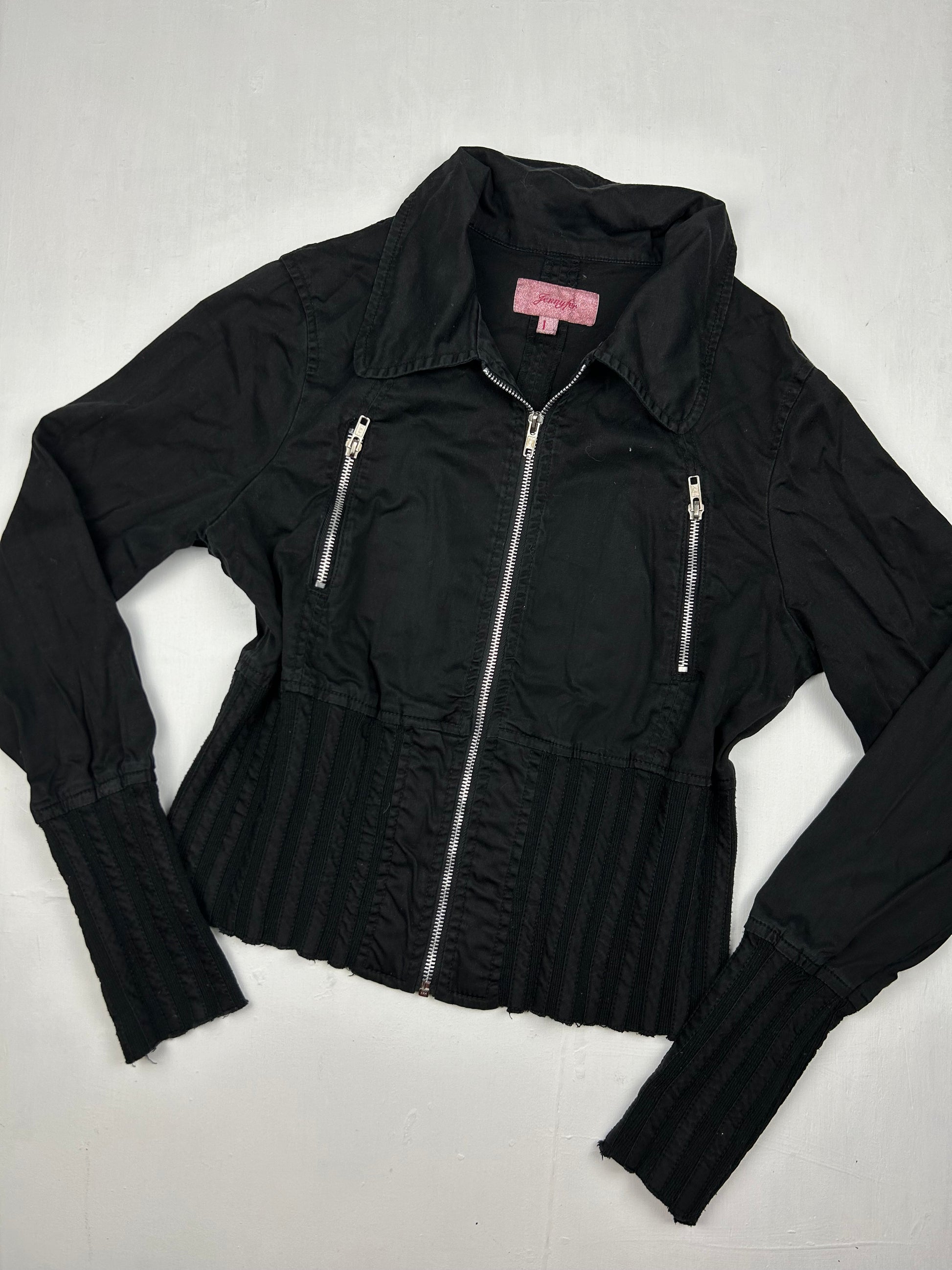 Black zip up biker jacket (M/L)