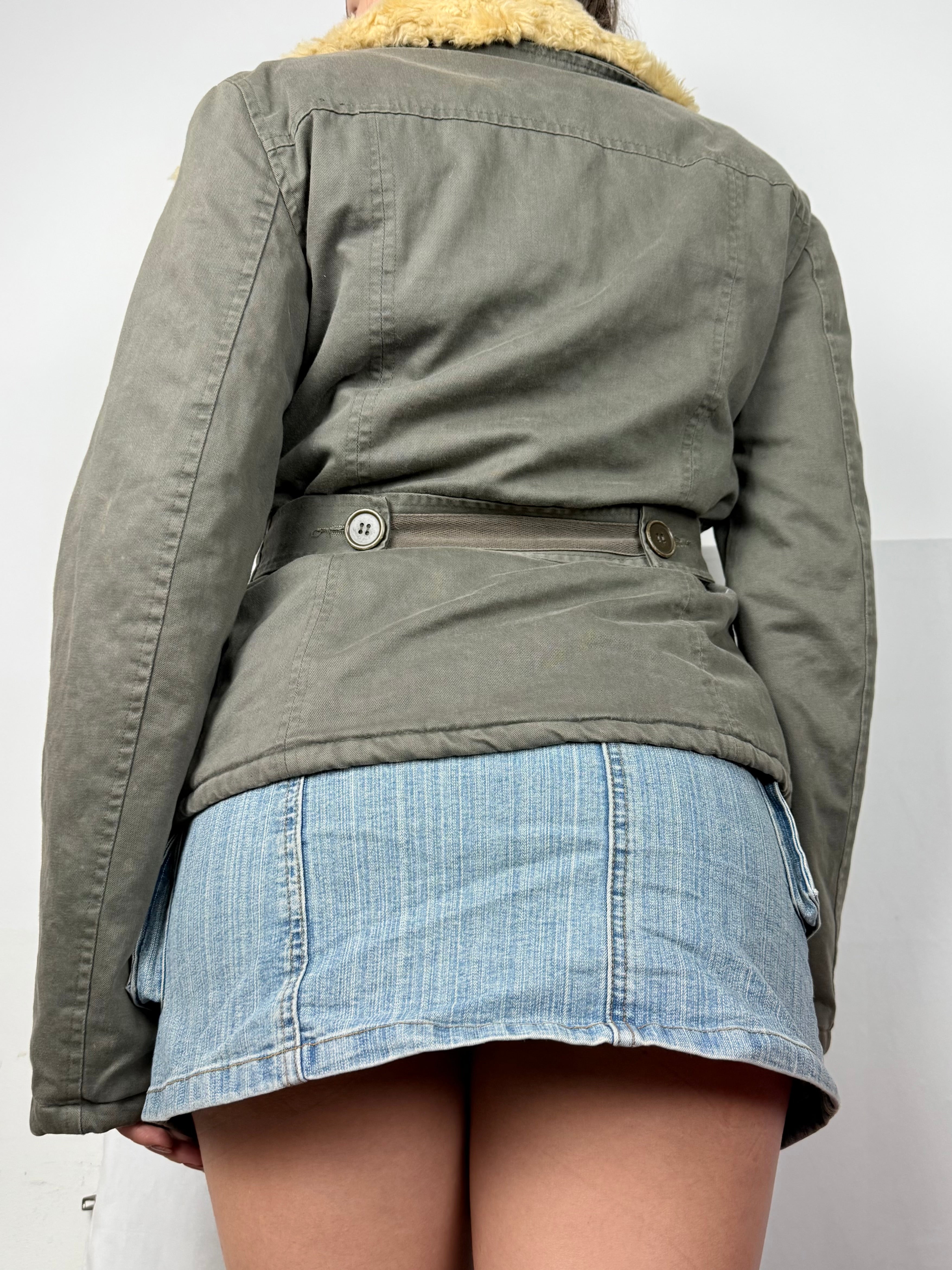Khaki cotton spring utility jacket (M)