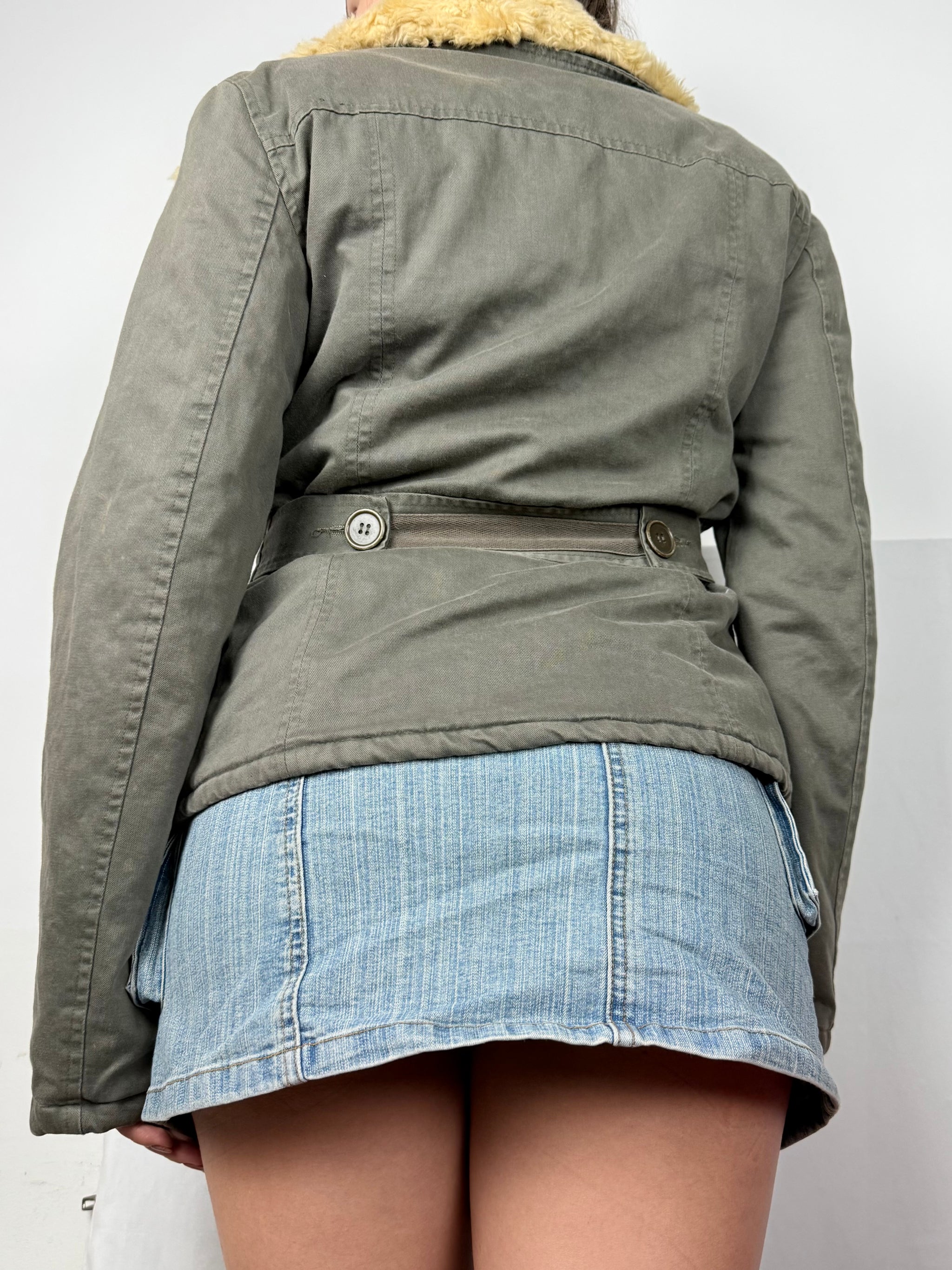 Khaki cotton spring utility jacket (M)