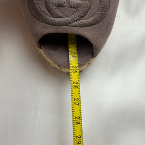 Grey suede monogram open toes wedge heels (37.5)