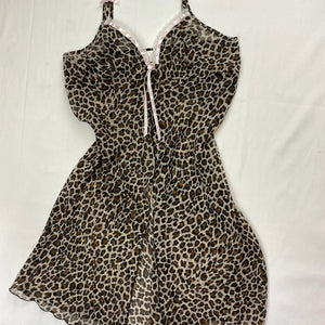 Beige panther mesh babydoll dress (S/M)