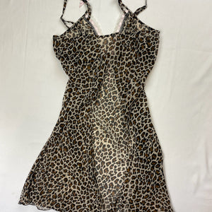 Beige panther mesh babydoll dress (S/M)