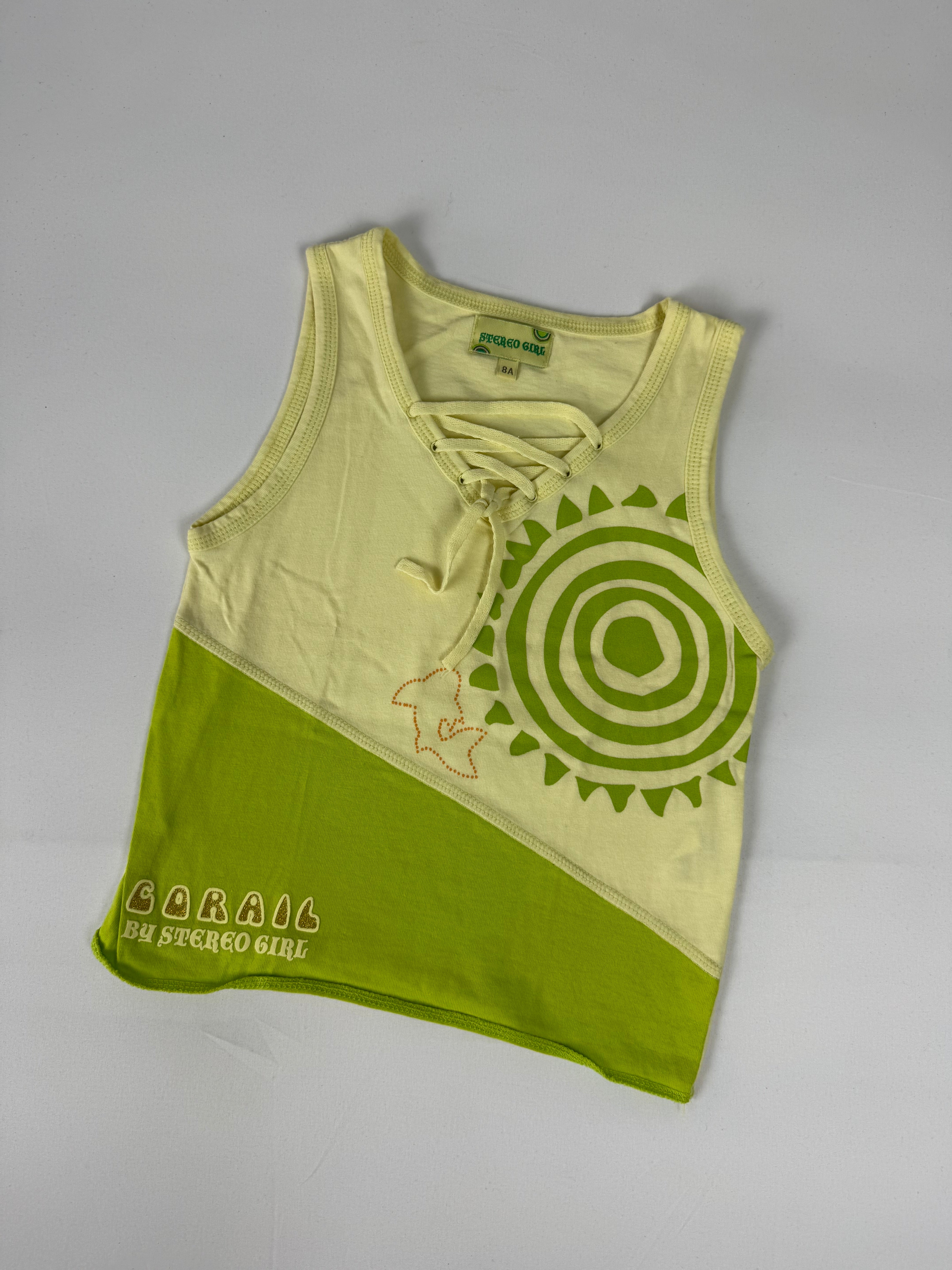 Yellow graphic cotton top (XXS)