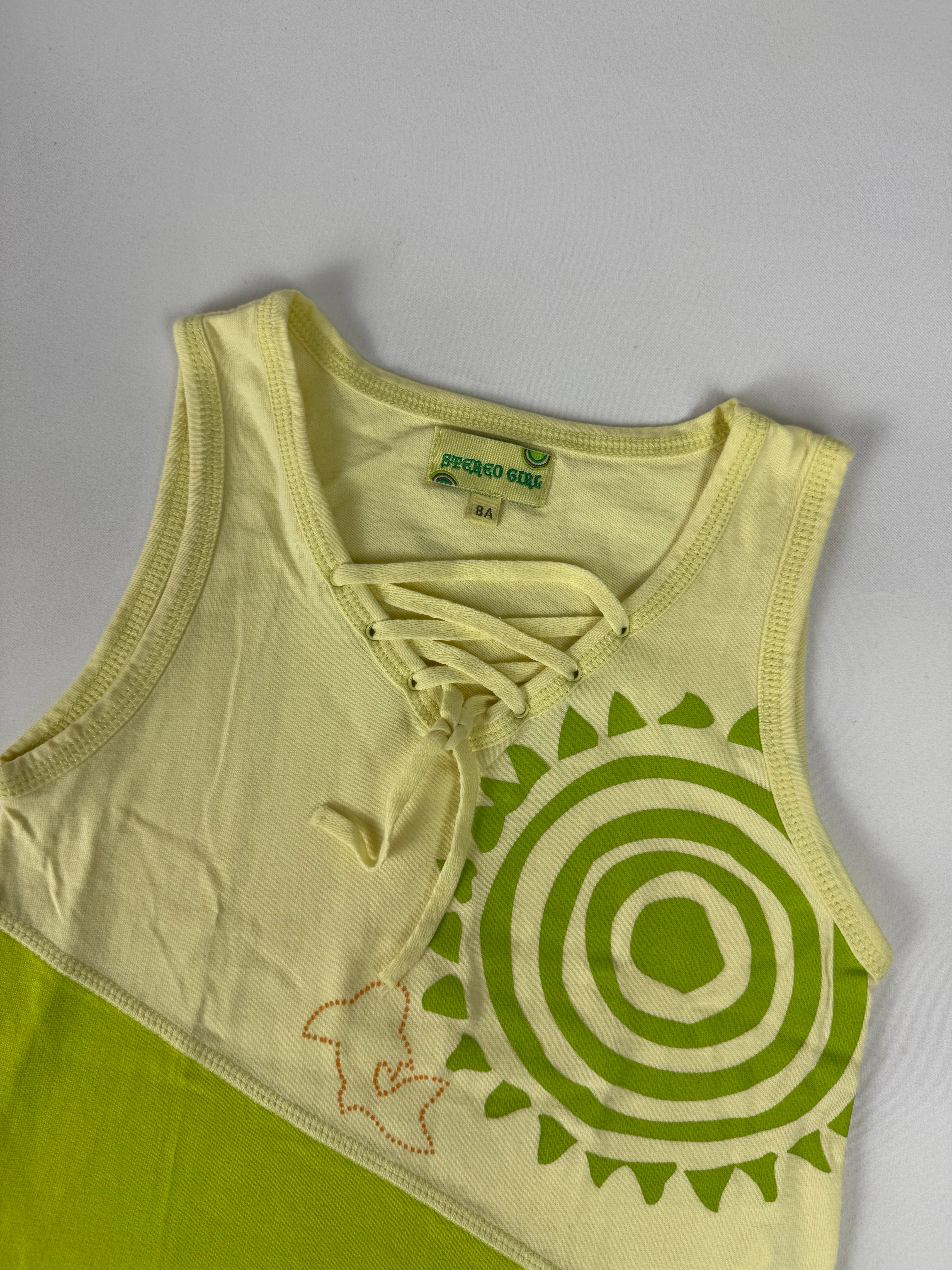 Yellow graphic cotton top (XXS)