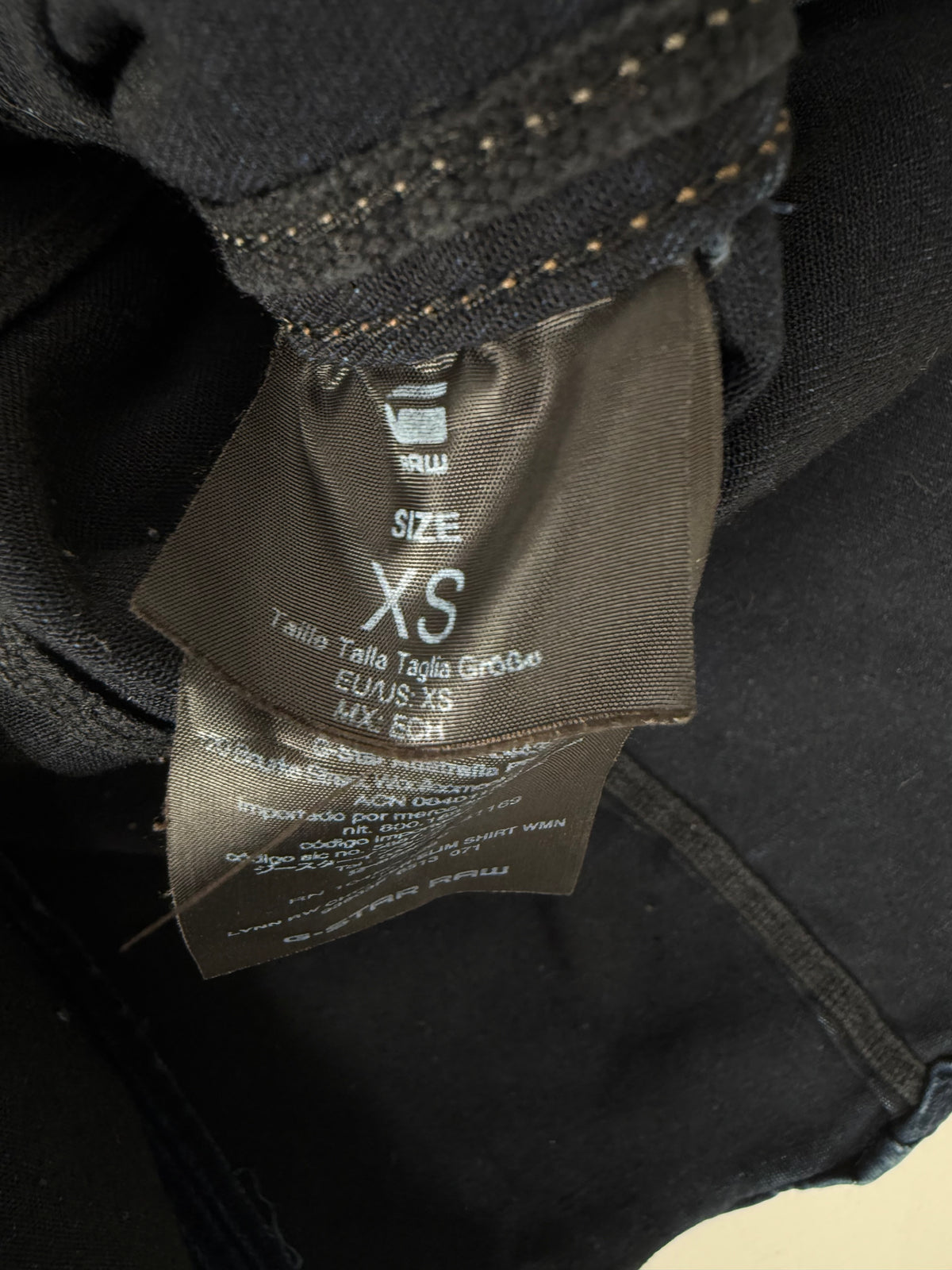 Navy denim zip up biker jacket (XS)