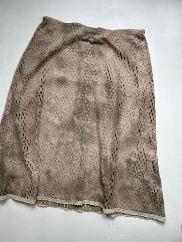 Beige y2k vintage crochet low rise mid skirt (M/L)