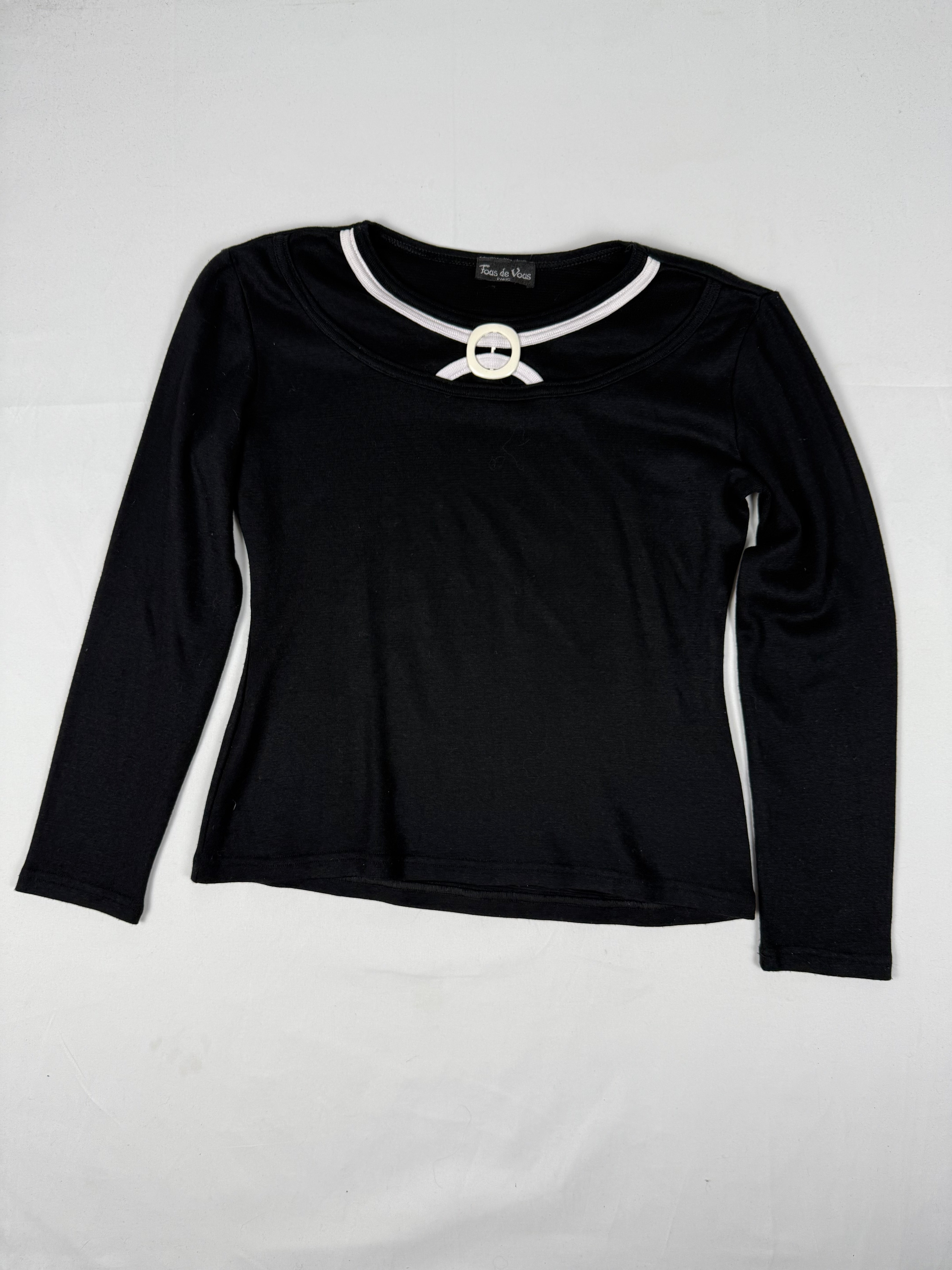 Black cotton long sleeves top (L)