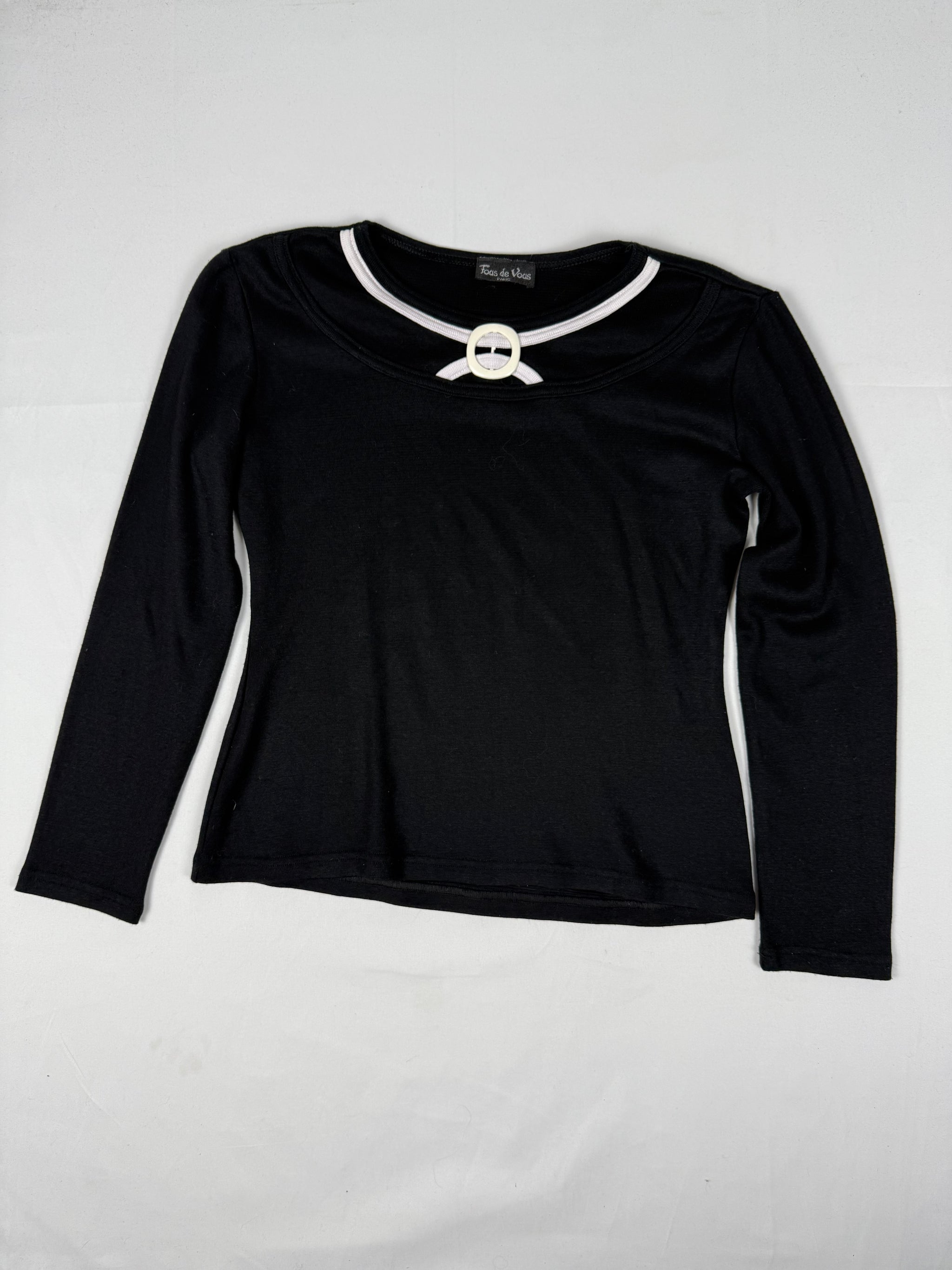 Black cotton long sleeves top (L)