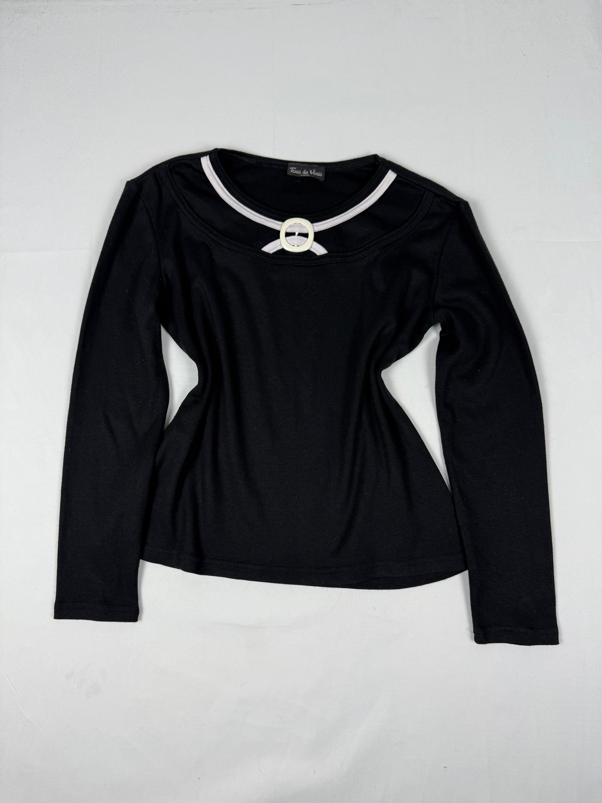 Black cotton long sleeves top (L)