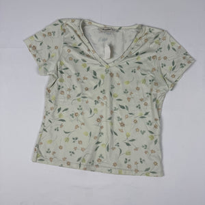 Green floral print lycra tee (XL)