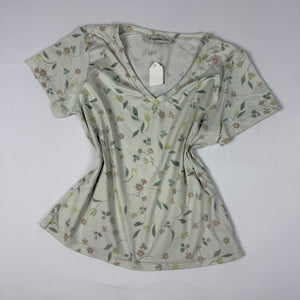 Green floral print lycra tee (XL)