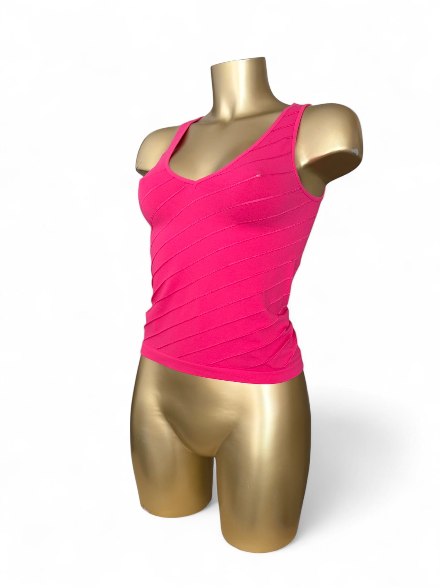 Pink striped super stretchy tank top (S/M)
