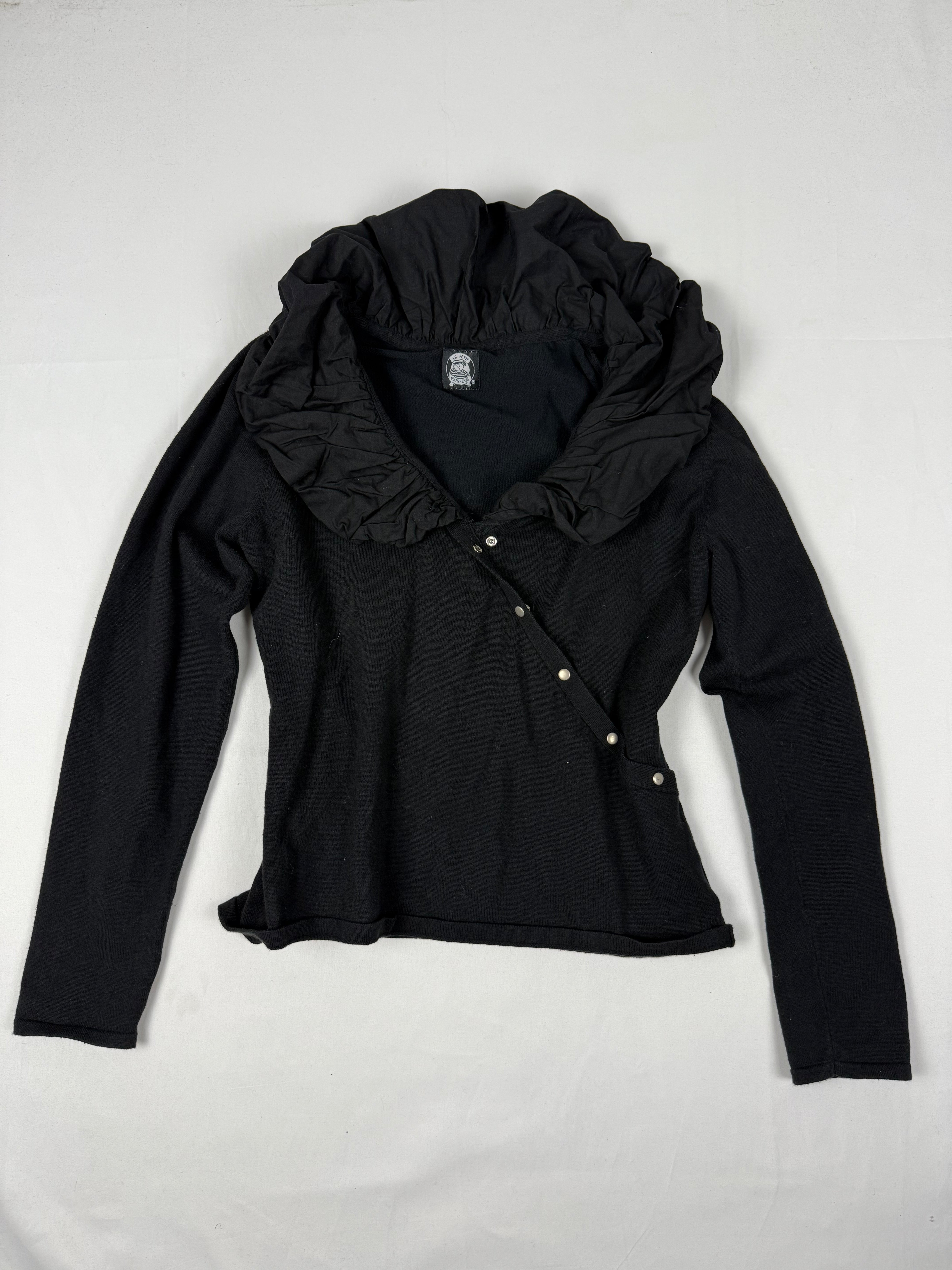 Black buttons up jumper (L)