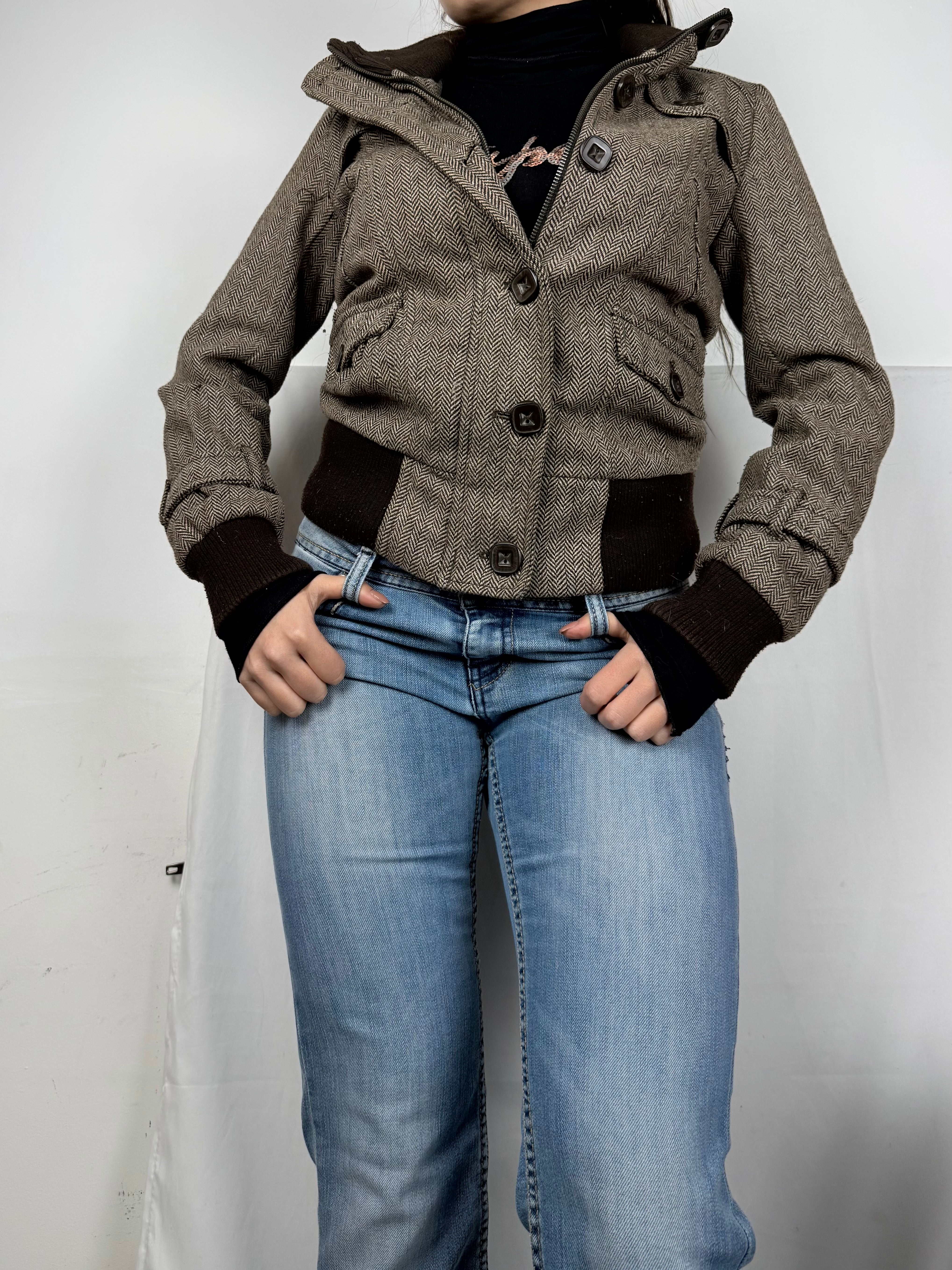 Brown spring biker jacket (M)