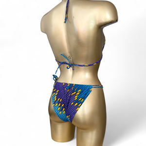 Blue graphic ajustable bikini set (M)