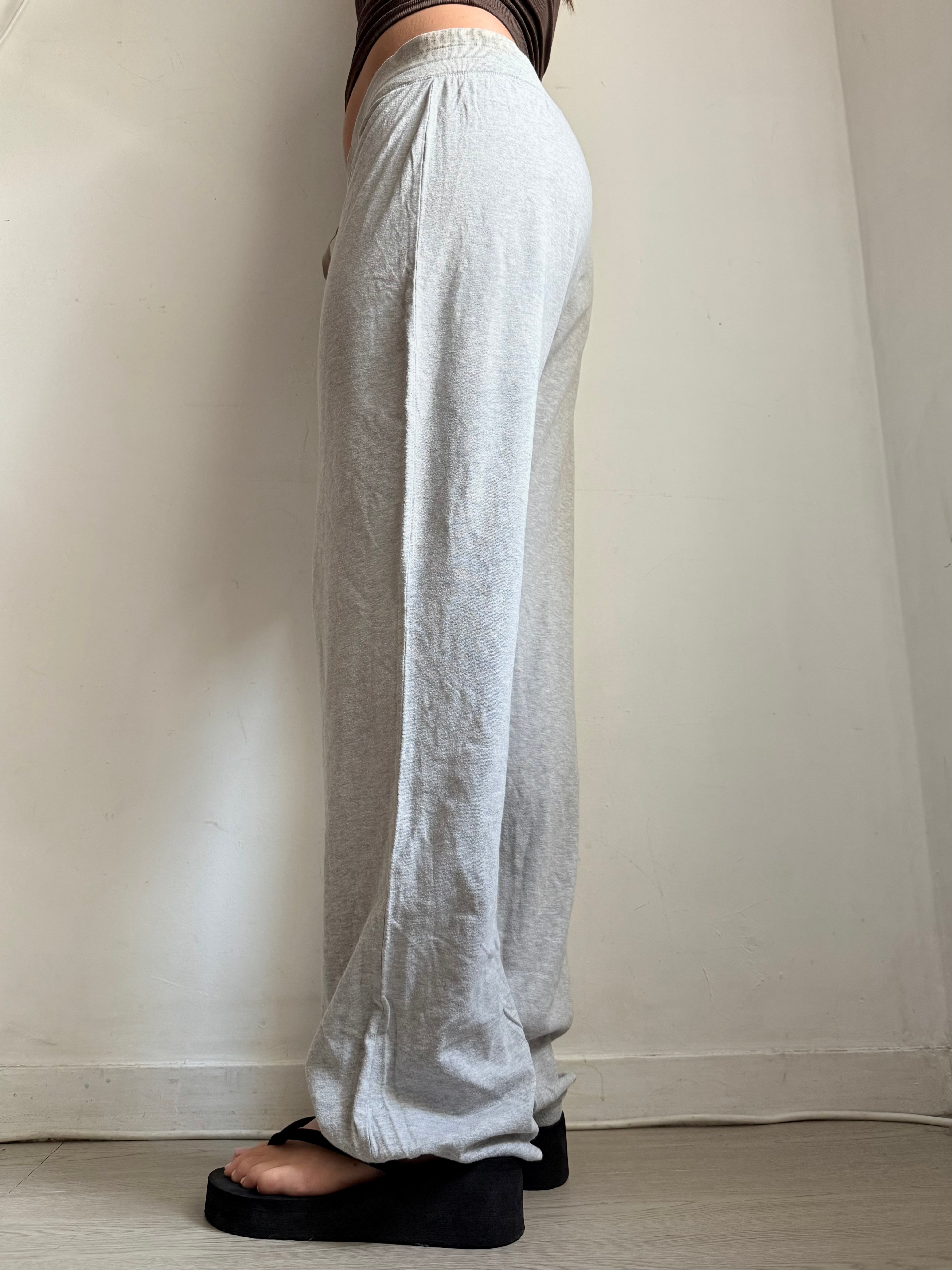 Pantalon droit taille basse en jean noir (XS)